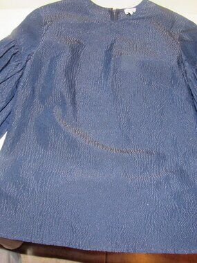 Rosie Assoulin Navy Blue Balloon Sleeve Top  Size XS  USED